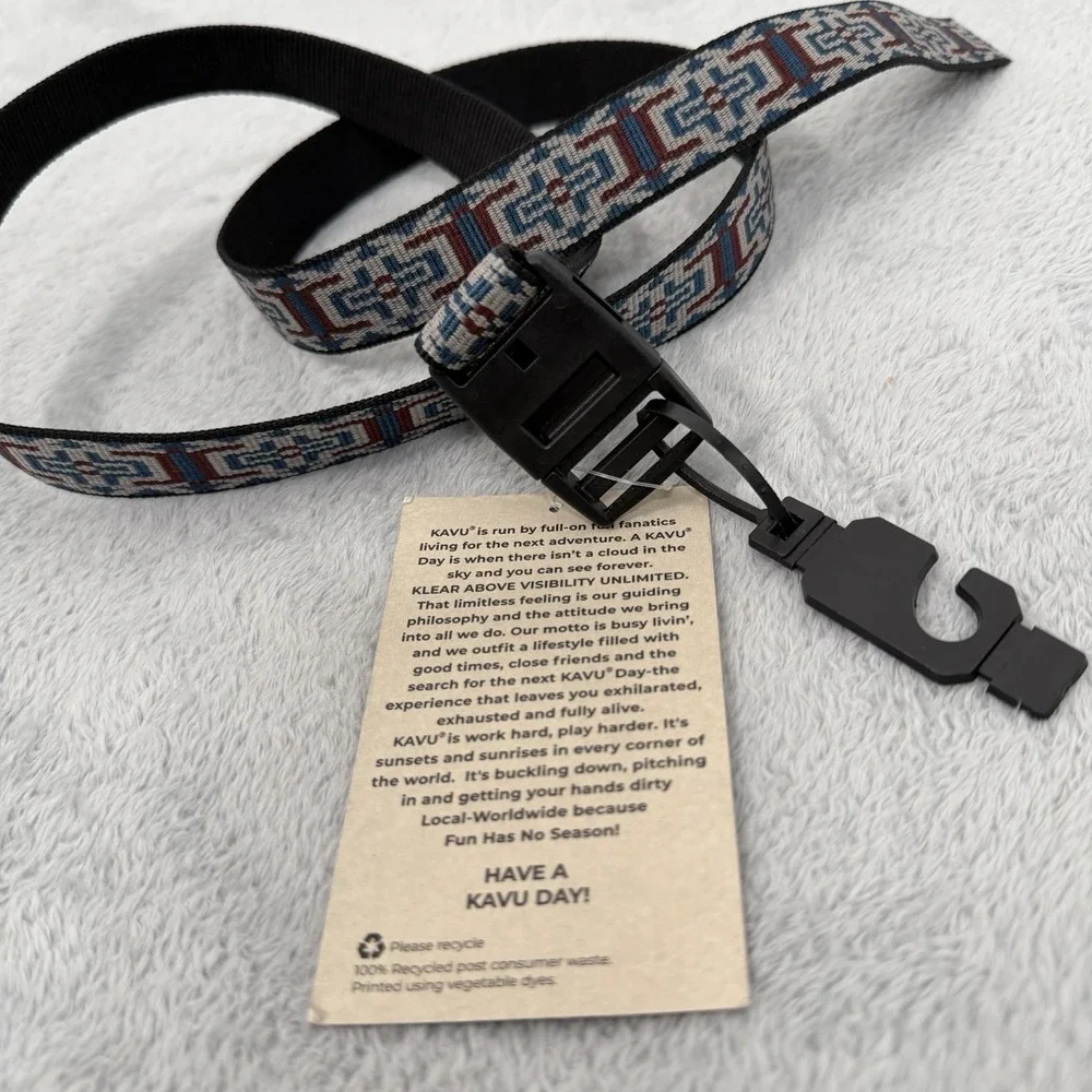 Kavu Geometric Webbing Belt Patterned Fabric Strap Cam Buckle